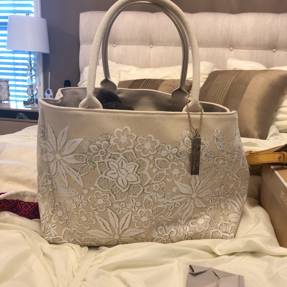 Oscar de la renta canvas bag